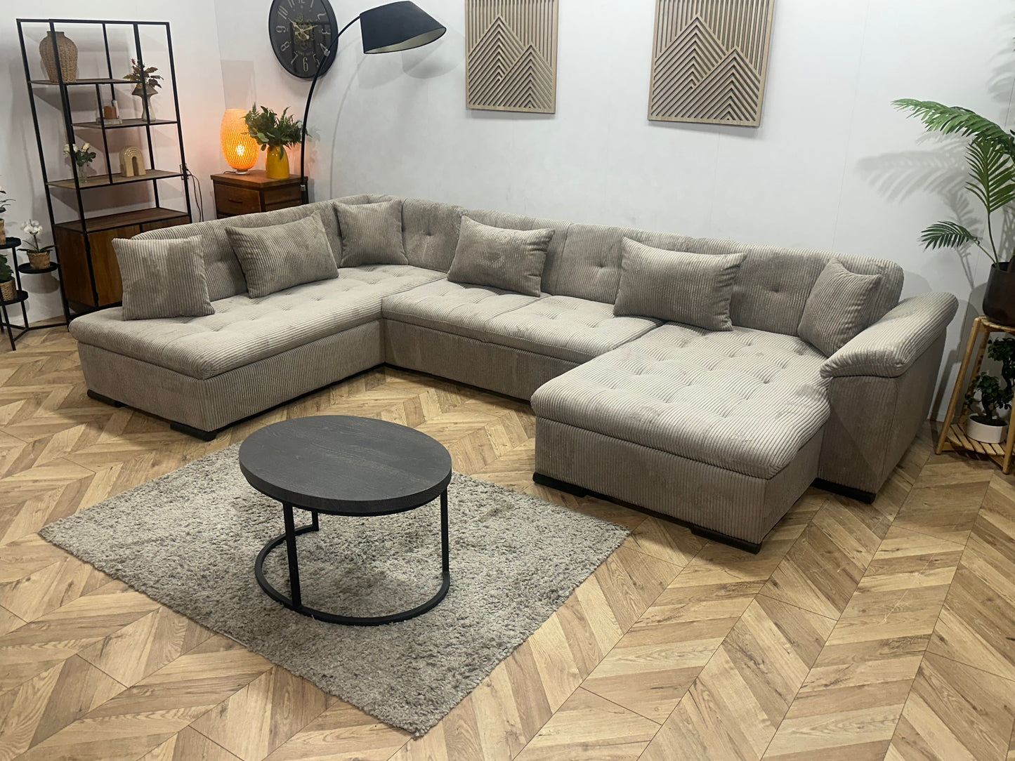 !Showroommodel! Licht Bruine Ribstof U Zetel