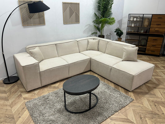 !Showroommodel! Crème Suède Stoffen Hoekzetel