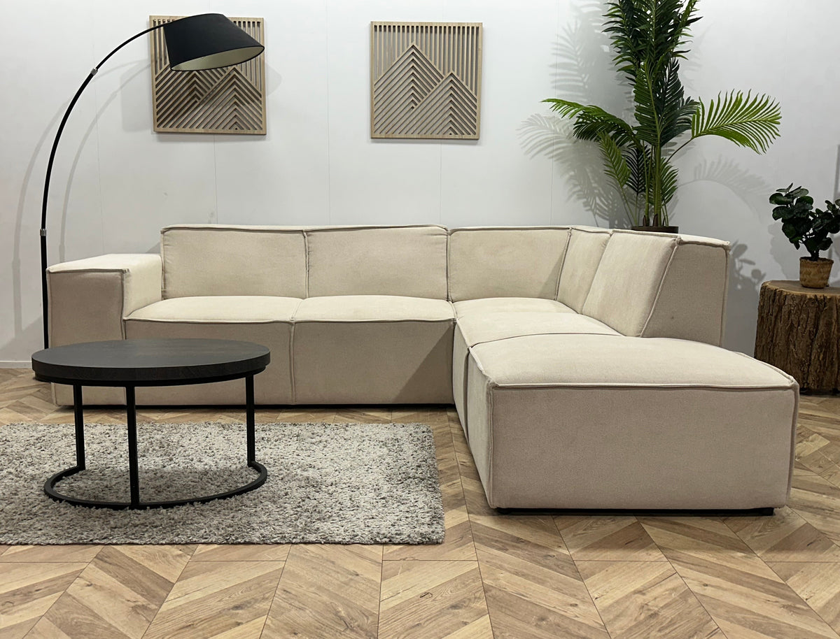 !Showroommodel! Crème Suède Stoffen Hoekzetel