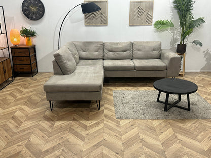 Xooon Beige/Grijze Suede Stoffen Hoekzetel ~ Inruilvoordeel