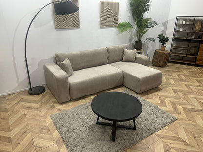 !Showroommodel! Licht Bruine Ribstof Hoekzetel
