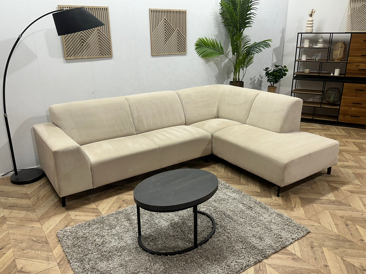 !Showroommodel! Crème Suède Stoffen Hoekzetel