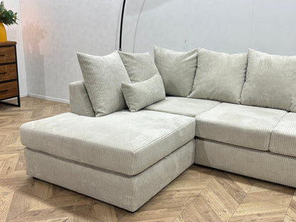 !Showroommodel! Witte/Crème Ribstof Hoekzetel
