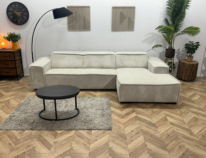 !Showroommodel! Witte Ribstof Hoekzetel