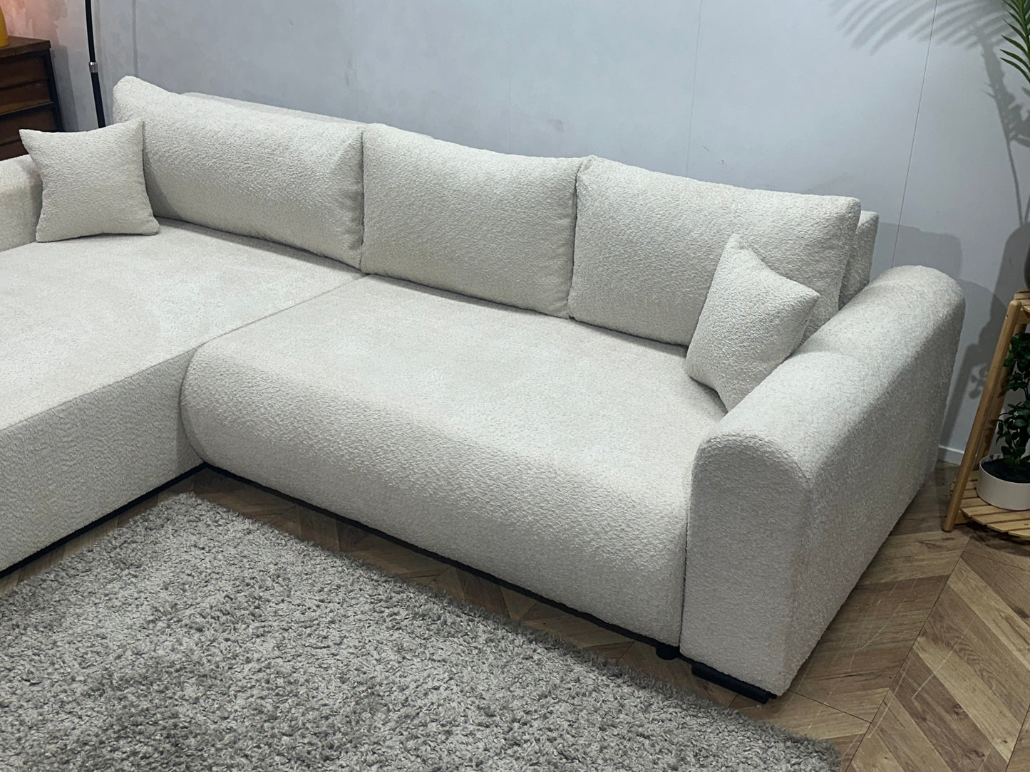 !Showroommodel! Witte Bouclé Hoekzetel
