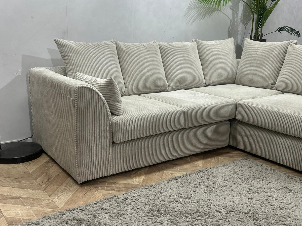 !Showroommodel! Witte Ribstof Hoekzetel