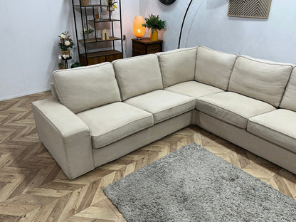 Beige Hoekzetel ~ Losse Kussens Met Afneembare Hoezen