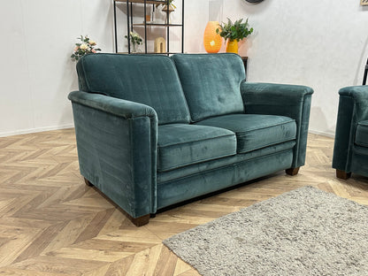Blauwe Velvet Zetels Set ~ Vaste Kussens
