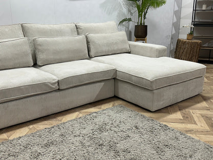 !Showroommodel! Witte Ribstof Hoekzetel