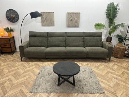 Donker Groene Suède Stoffen 4-Zits Zetel ~ Relaxfunctie