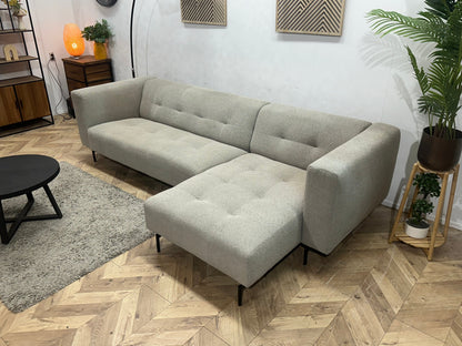 BySidde Beige/Grijze Bouclé Stoffen Hoekzetel ~