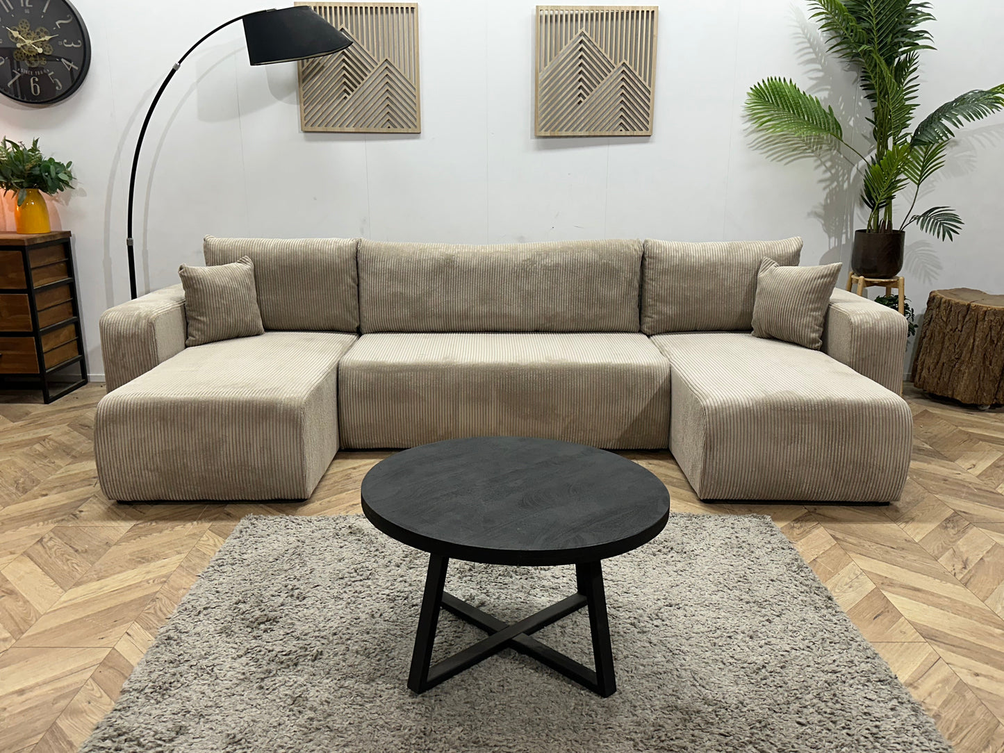 !Showroommodel! Licht Bruine Ribstof U Zetel