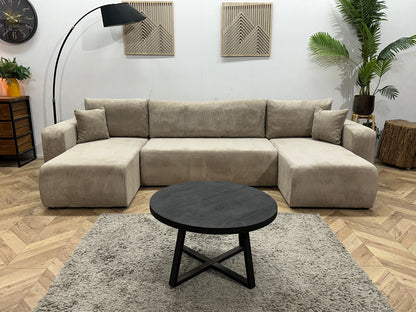 !Showroommodel! Licht Bruine Ribstof U Zetel