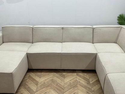 !Showroommodel! Crème Suede Stoffen U Zetel