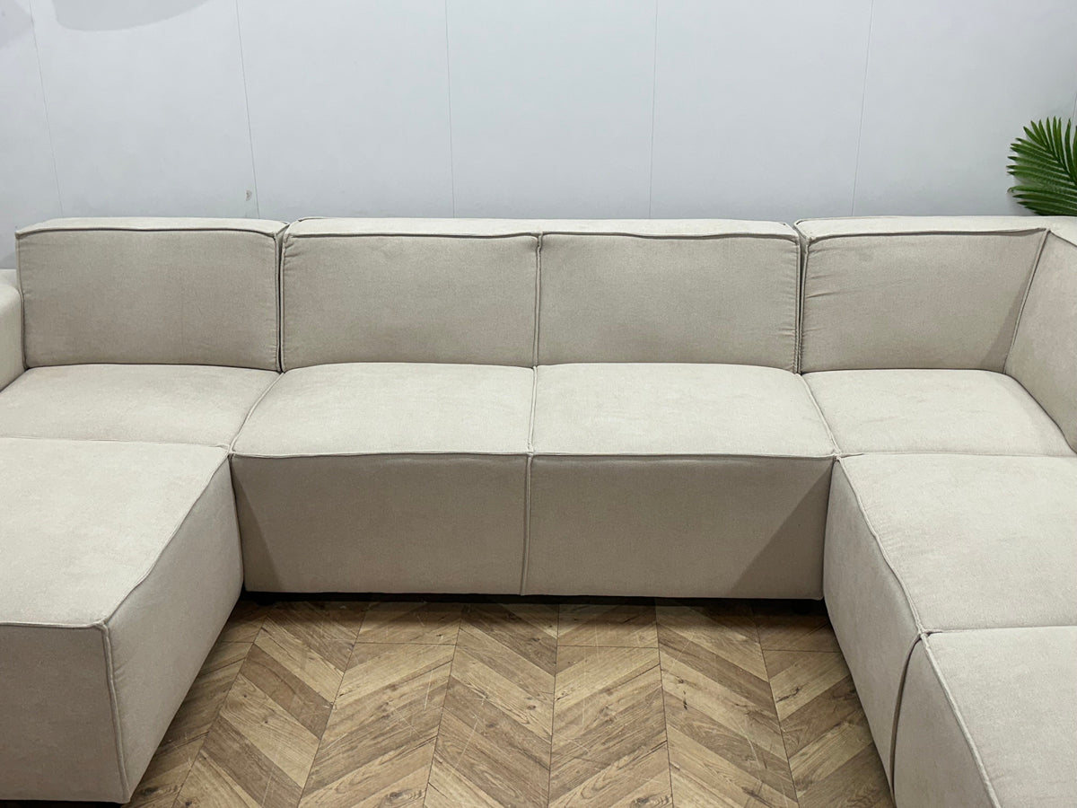 !Showroommodel! Crème Suede Stoffen U Zetel