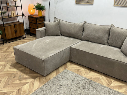 !Showroommodel! Licht Bruine Ribstof Hoekzetel
