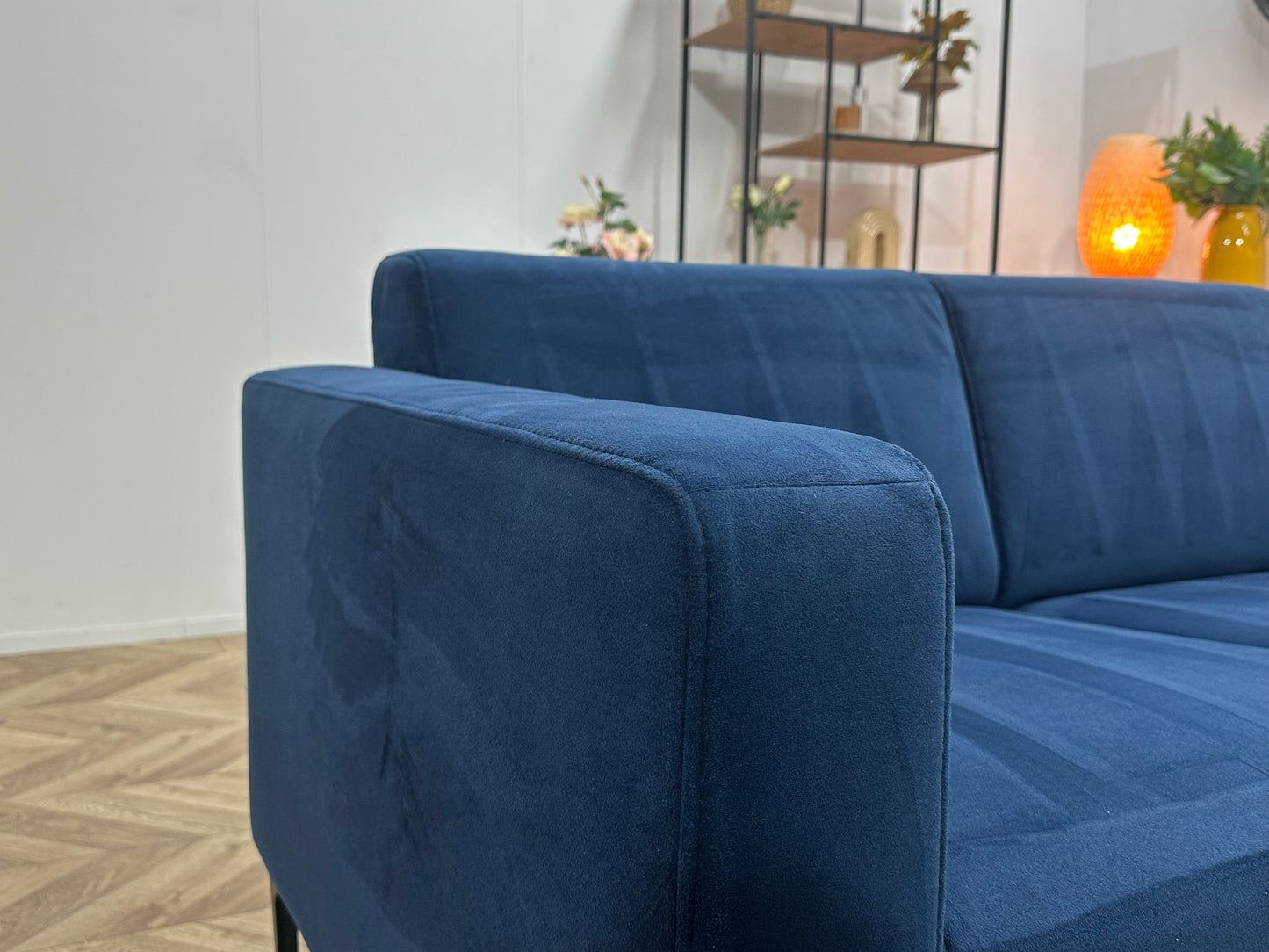 Blauwe Velvet Zetels Set ~ Vaste Kussens
