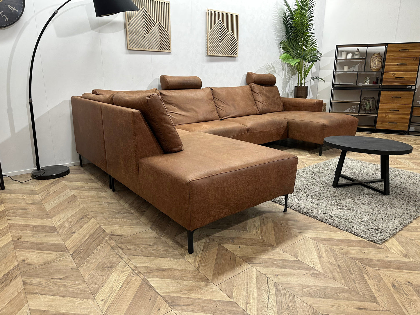 Cognac Bruine Suède Stoffen U Zetel ~ Losse Rugkussens