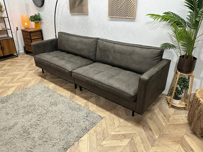 Be Pure Antraciet Suede Stoffen 2.5-Zits Zetel Inc Hocker ~ Losse Kussens Met Afneembare Hoezen