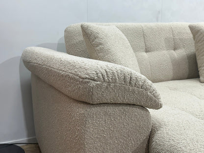 !Showroommodel! Witte/Crème Bouclé Stoffen Hoekzetel