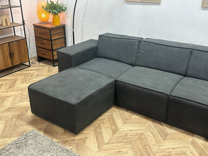 !Showroommodel! Antraciet Suède Stoffen U Zetel