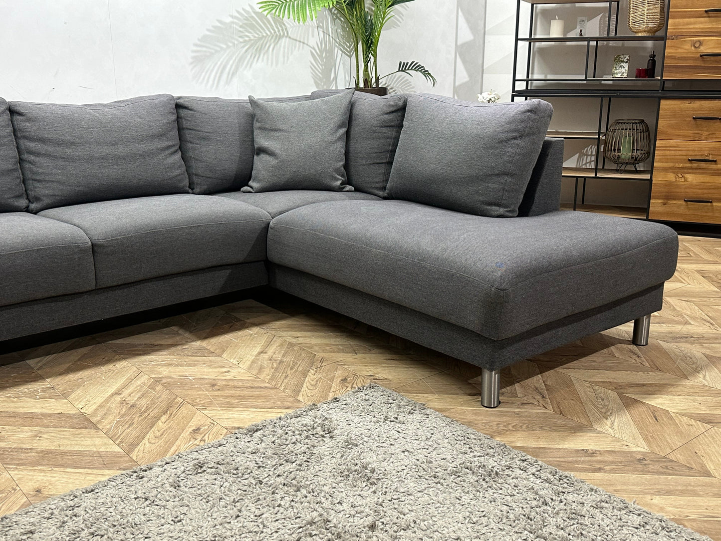 Antraciet U Zetel ~ Losse Rugkussens Met Afneembare Hoezen