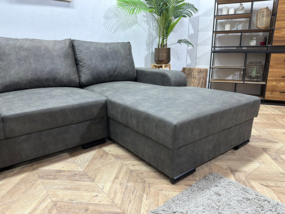 !Showroommodel! Antraciet Suède Stoffen U Zetel