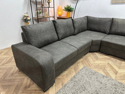 !Showroommodel! Antraciet Suède Stoffen U Zetel
