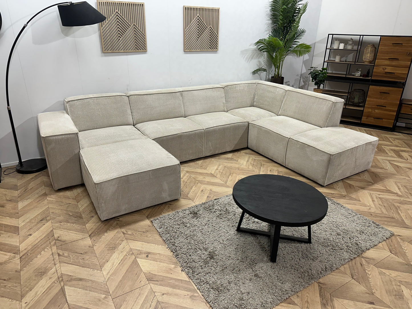 !Showroommodel! Witte Ribstof U Zetel