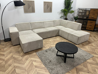 !Showroommodel! Witte Ribstof U Zetel