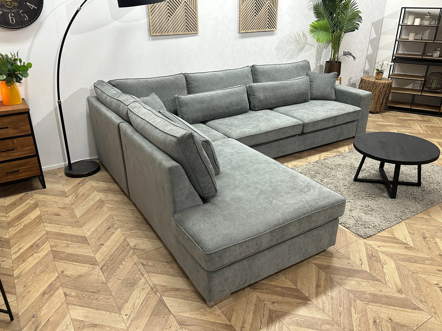 !Showroommodel! Grijze Velvet Hoekzetel