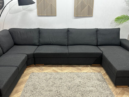 Antraciet U Zetel ~ Losse Rugkussens Met Afneembare Hoezen