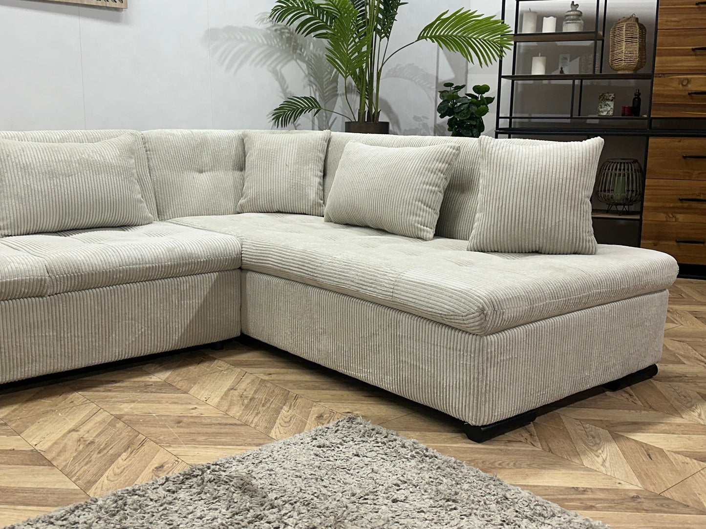 !Showroommodel! Witte Ribstof U Zetel