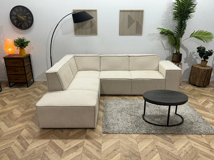 !Showroommodel! Crème Suède Stoffen Hoekzetel