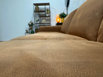 Cognac Bruine Suède Stoffen 3-Zits Zetel Inc Hocker ~ Inruilvoordeel