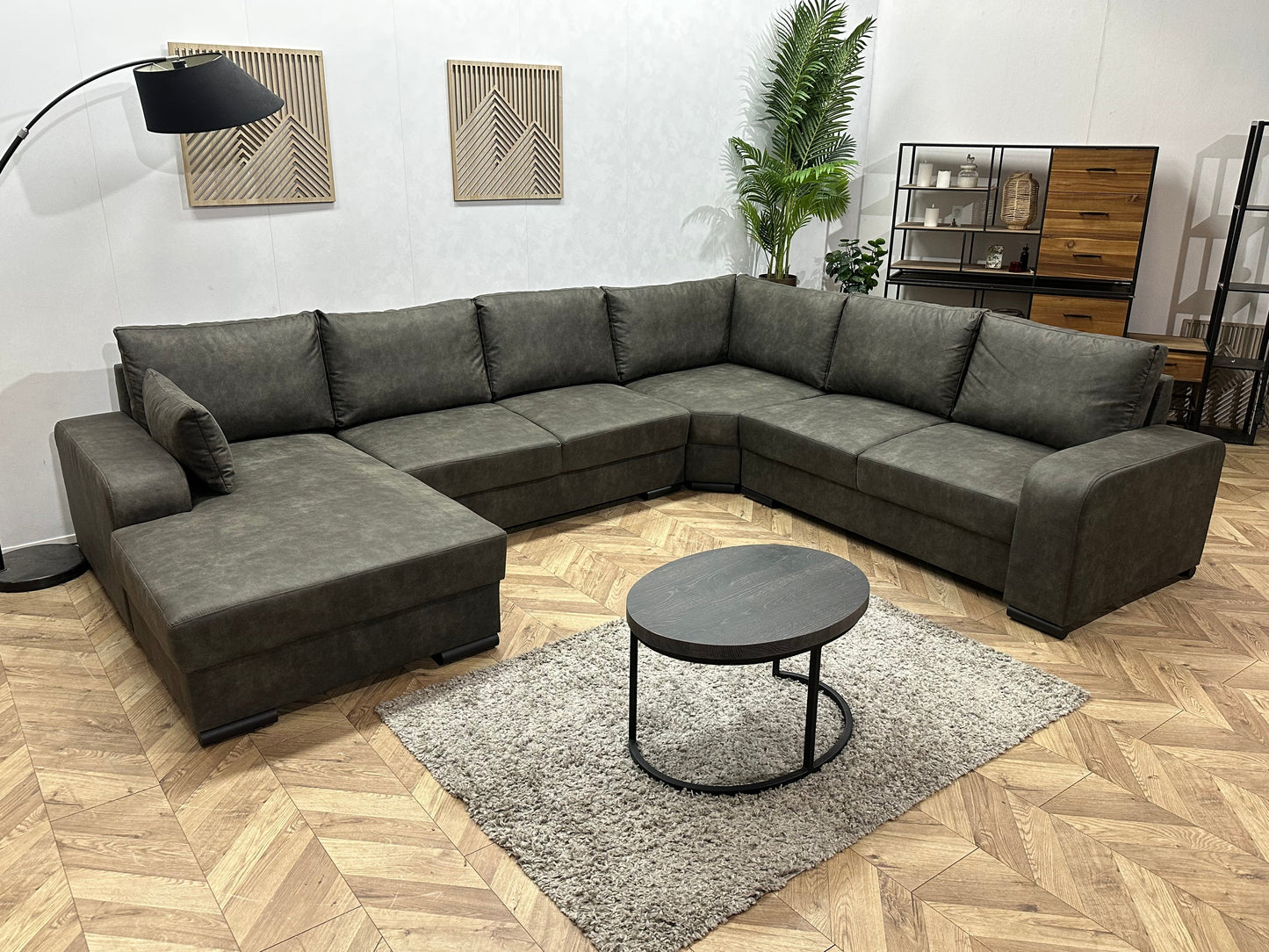 !Showroommodel! Antraciet Suède Stoffen U Zetel