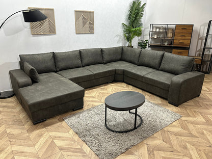 !Showroommodel! Antraciet Suède Stoffen U Zetel