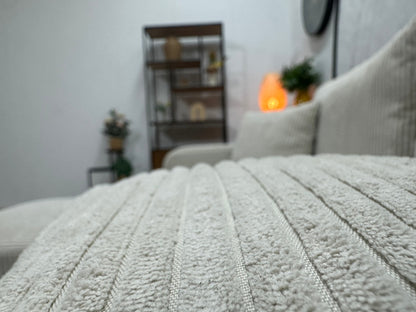 !Showroommodel! Witte Ribstof Hoekzetel ~ Meerdere Opstellingen