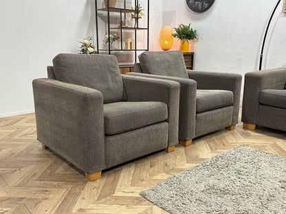 Grijze/Bruine 2.5-Zits Zetel Inc Fauteuils ~ Losse Kussens Met Afneembare Hoezen
