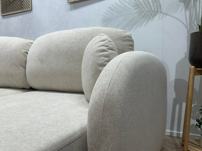 !Showroommodel! Witte/Crème Suède Stoffen Hoekzetel