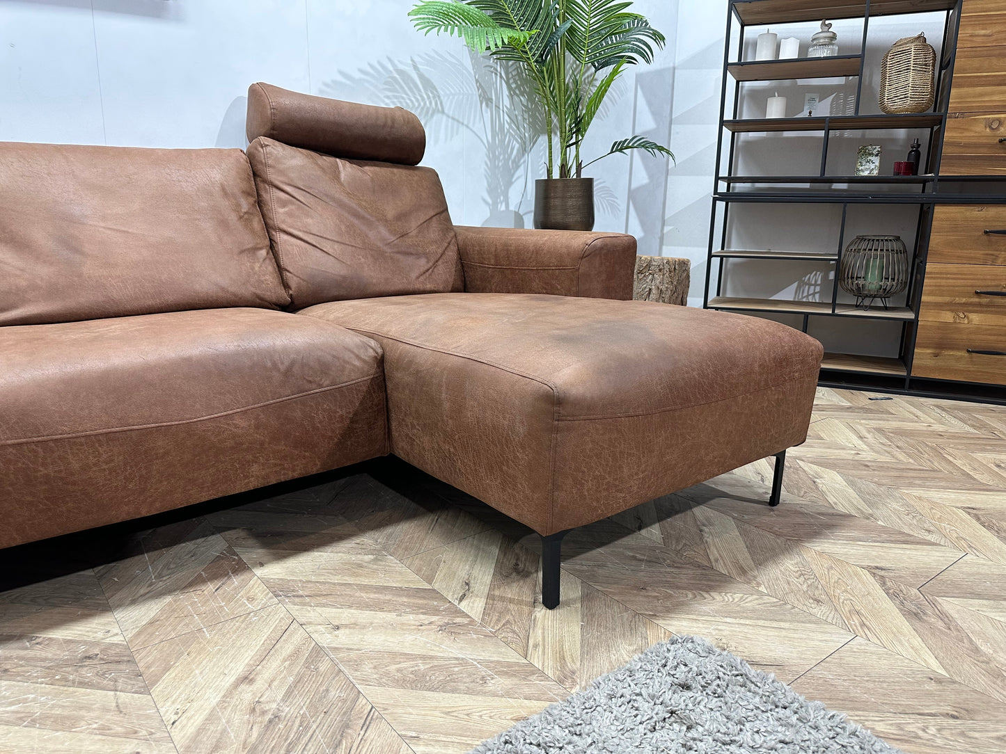 Cognac Bruine Suède Stoffen U Zetel ~ Losse Rugkussens