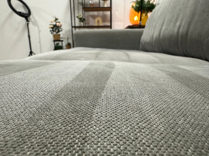 Hofstede Licht Grijze Suède Stoffen Design Hoekzetel ~ Losse Kussens Met Afneembare Hoezen