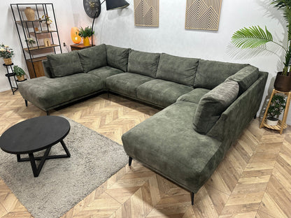 Groene Velvet U Zetel ~ Nieuwstaat