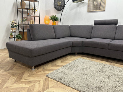 Antraciet Ruime Hoekzetel ~ Losse Rugkussens Met Afneembare Hoezen