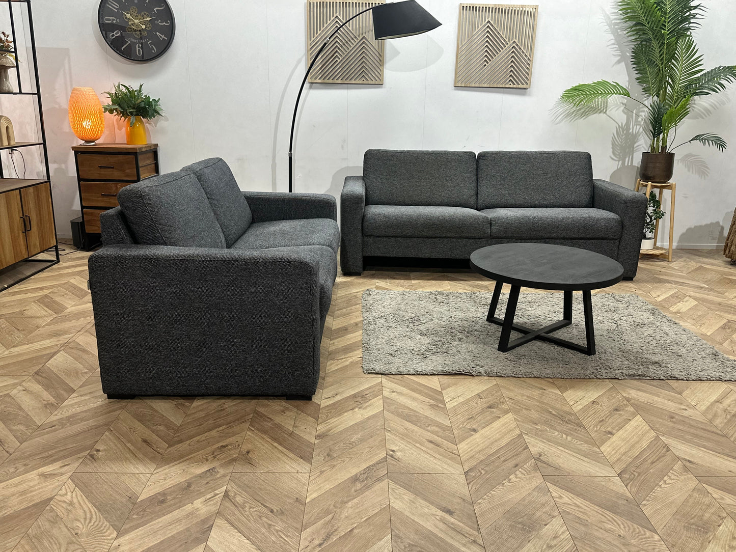 Antraciet Zetels Set ~ Vaste Kussens