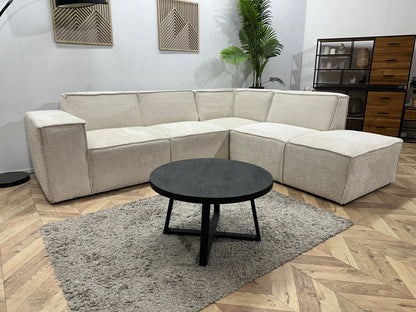 !Showroommodel! Witte/Crème Bouclé Stoffen Hoekzetel