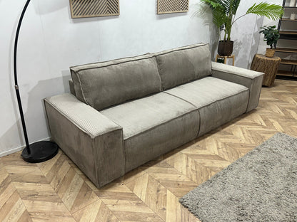 !Showroommodel! Licht Bruine Ribstof 2.5-Zits Zetel ~ Slaapfunctie