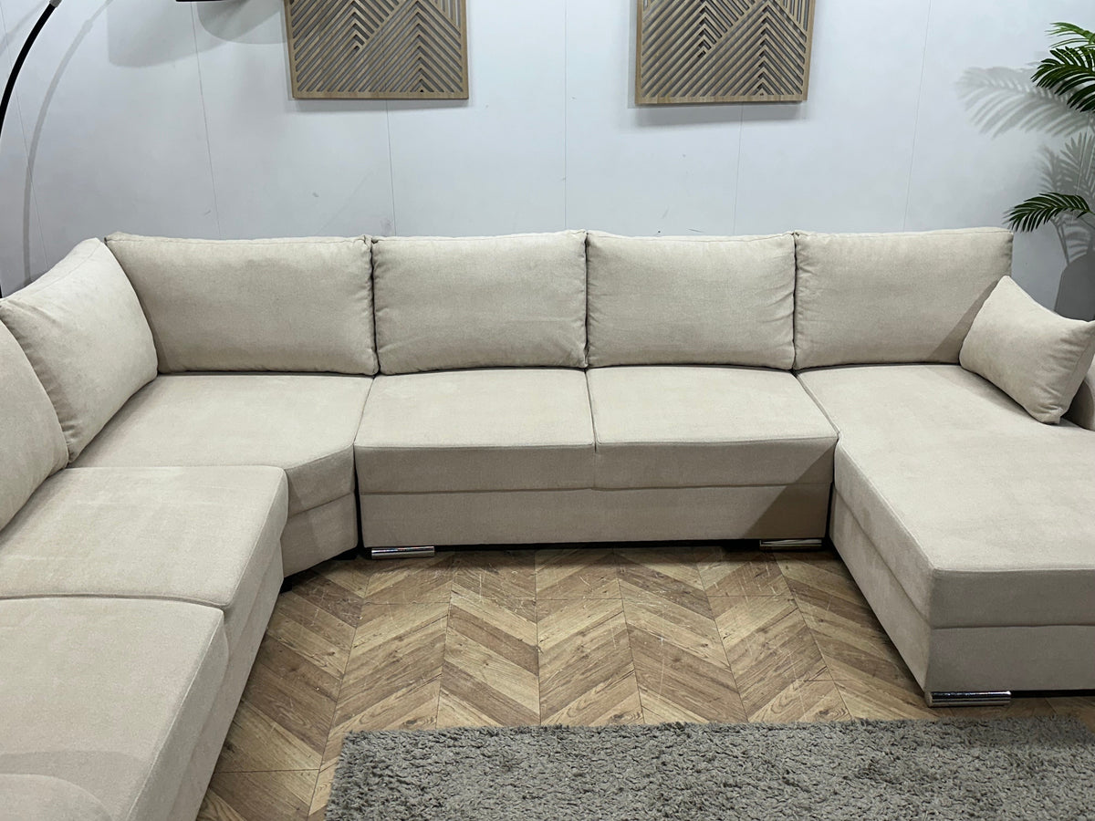 !Showroommodel! Creme Suède Stoffen U Zetel