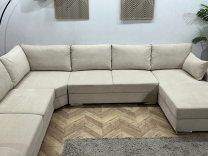 !Showroommodel! Creme Suède Stoffen U Zetel