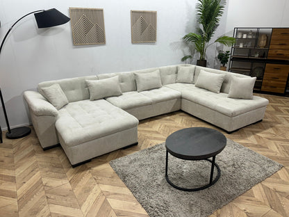 !Showroommodel! Witte Ribstof U Zetel